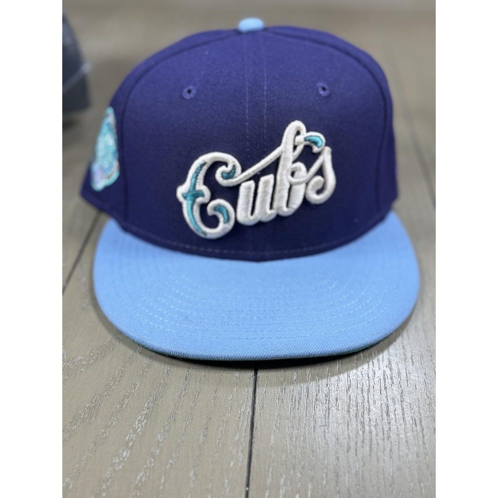 Chicago Cubs Hat Cap Fitted Mens 7 3/8 Blue MLB‎ Baseball New Era Cooperstown